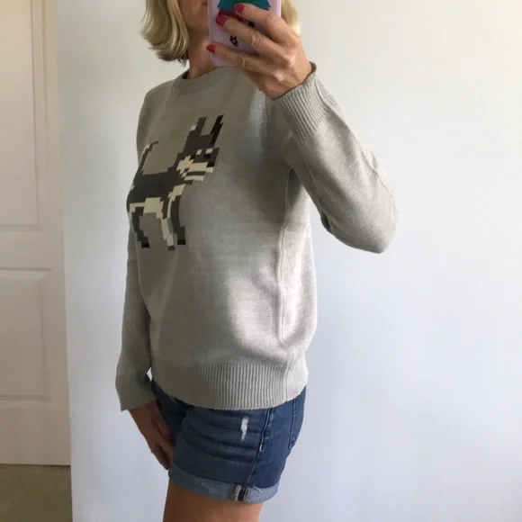 Grey Pixel Dog Sweater - Picture 4 of 8